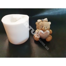 Силіконовий молд 3D Ведмедик із серцем №2, 5см
