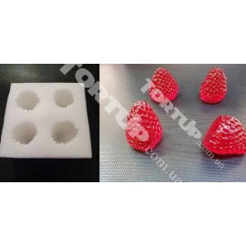 Силіконовий молд 3D Полуниця з 4шт висота 2,8см