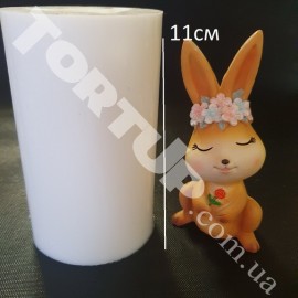 Силіконовий молд 3D Крольчиха з віночком висота 11см АКЦІЯ
