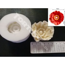 Силіконовий молд 3D Мак №1, 5,8см