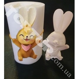 Силіконовий молд 3D Зайчик №3 висота 10см АКЦІЯ