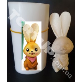 Силіконовий молд 3D Зайчик №4, висота 11см