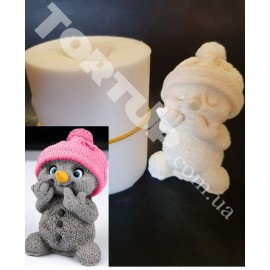 Силіконовий молд 3D Сніговик №1 7,5см