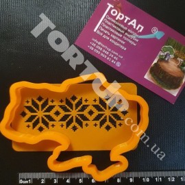 Пластикова вирубка Карта України 10см+трафарет 9см