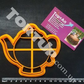 Пластикова вирубка з відбитком Чайник, 12см