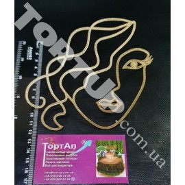 Топер пластиковий з бічним кріпленням Силует №3, золотий, висота 12см