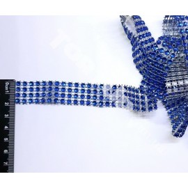 Стрічка Стрази синя 1м ширина 2см