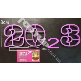 Пластикова вирубка цифри 203 по 8см, символ року 2023