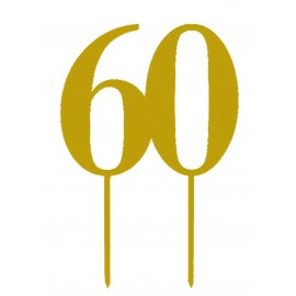 Топер пластиковий 60 №2, 11см, ніжка 8см, золотий