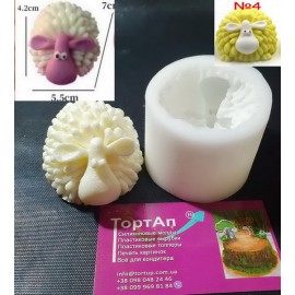 Силіконовий молд 3D Баранчик №4, висота 4.2см, довжина 7см