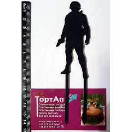 Топер пластиковий Солдат №2, 9см, чорний