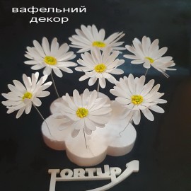 Вафельний декор Квітка №6 Ромашка 5-6-7см набір 7шт