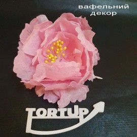Вафельний декор Квітка №9 Півонія рожевий 11см, 1шт