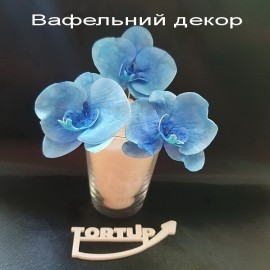 Вафельний декор Квітка №5 Орхідея блакитна  6-7см  набір 3шт
