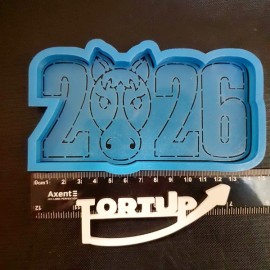 Пластикова вирубка + трафарет  Рік коня 2026, 14см
