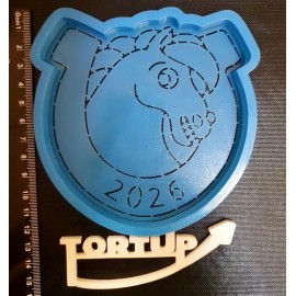 Пластикова вирубка + трафарет Підкова з конем 2026, 11см