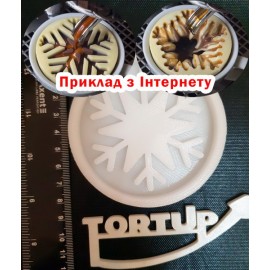 Авторський силіконовий молд Сніжинка для кави, 7.7см
