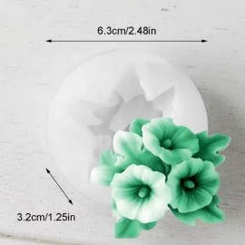 Силіконовий молд 3D Букет №5 Гібіскус ширина 6см
