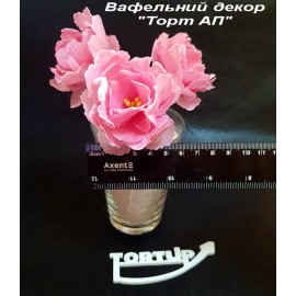 Вафельний декор Квітка №9 Півонія, рожева, 6см. Набір 3шт