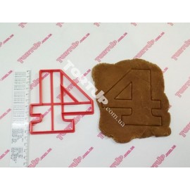 Пластикова вирубка цифра(4) Чотири, 10см