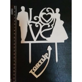 Топер пластиковий L O V E 1 білий