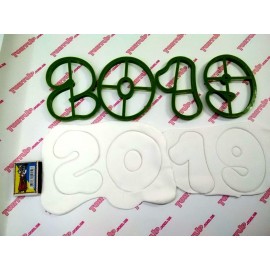 Пластикова вирубка цифри округлі набір 2019, 10см