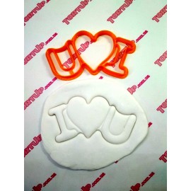 Пластикова вирубка з відбитком I love you 12*6см