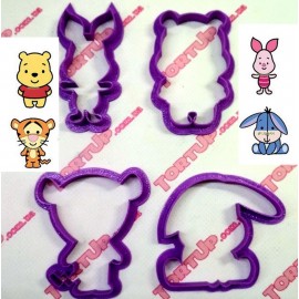 Пластикова вирубка Вінні-Пух набір №1 по 7см 4шт