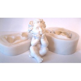 Силіконовий молд 3D Сидячий хлопчик, 5.5см