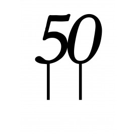 Топер пластиковий 50 №1 12см, ніжка 7см, золотий