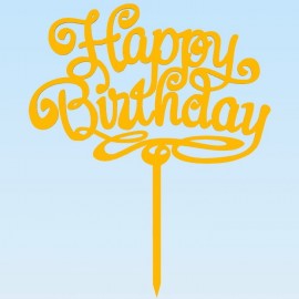 Топер пластиковий Happy Birthday №3