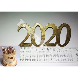 Топер пластиковий з бічним кріпленням 2020, 9см золото