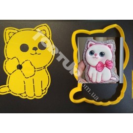Пластикова вирубка + трафарет Кошеня №2 12см