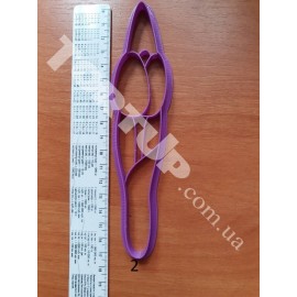 Пластикова вирубка 3 тюльпани №2 17см