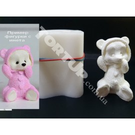 Силіконовий молд 3D Ведмедики в піжамі №1 (сидіт) 8.5 см