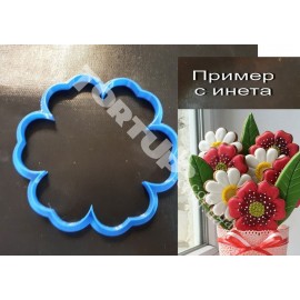 Пластикова вирубка Квітка №4 10см