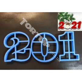 Пластикова вирубка цифри 201 символ року 2021 8см