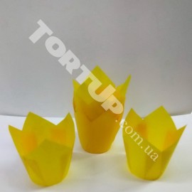 Паперова форма Тюльпан 5*8см Жовті 10шт