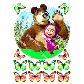Вафельна картинка Маша і Ведмідь 012