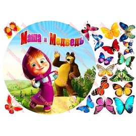 Вафельна картинка Маша і Ведмідь 029