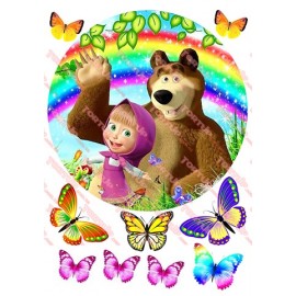 Вафельна картинка Маша і Ведмідь 032