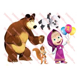 Вафельна картинка Маша і Ведмідь 046